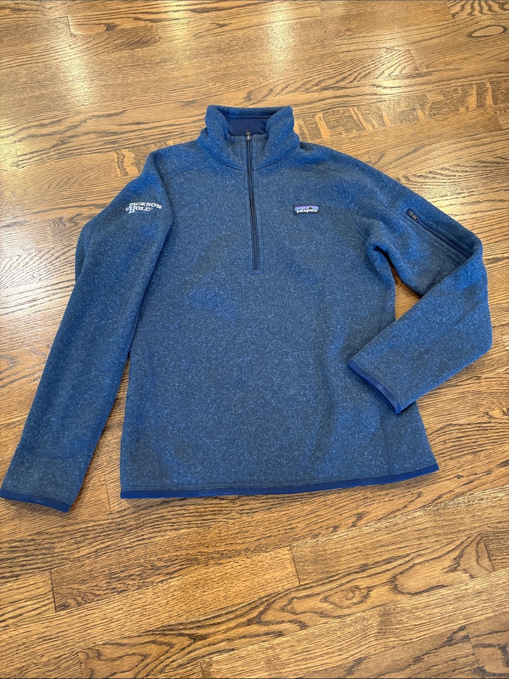 Patagonia Jackson Hile Men’s Blue Quarter-Zip Fleece Pullover, M